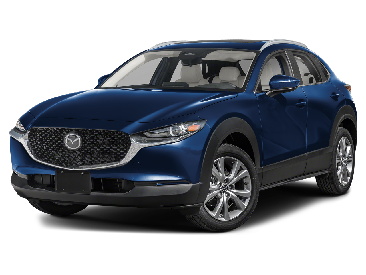 2025 Mazda Mazda CX-30 2.5 S Preferred Package in Deep Crystal Blue Mica — front three-quarter view