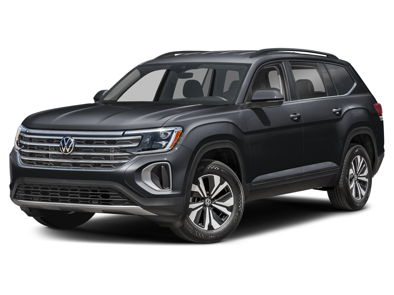 2026 Volkswagen Atlas SE W/ Tech AWD in Deep Black Pearl — front three-quarter view