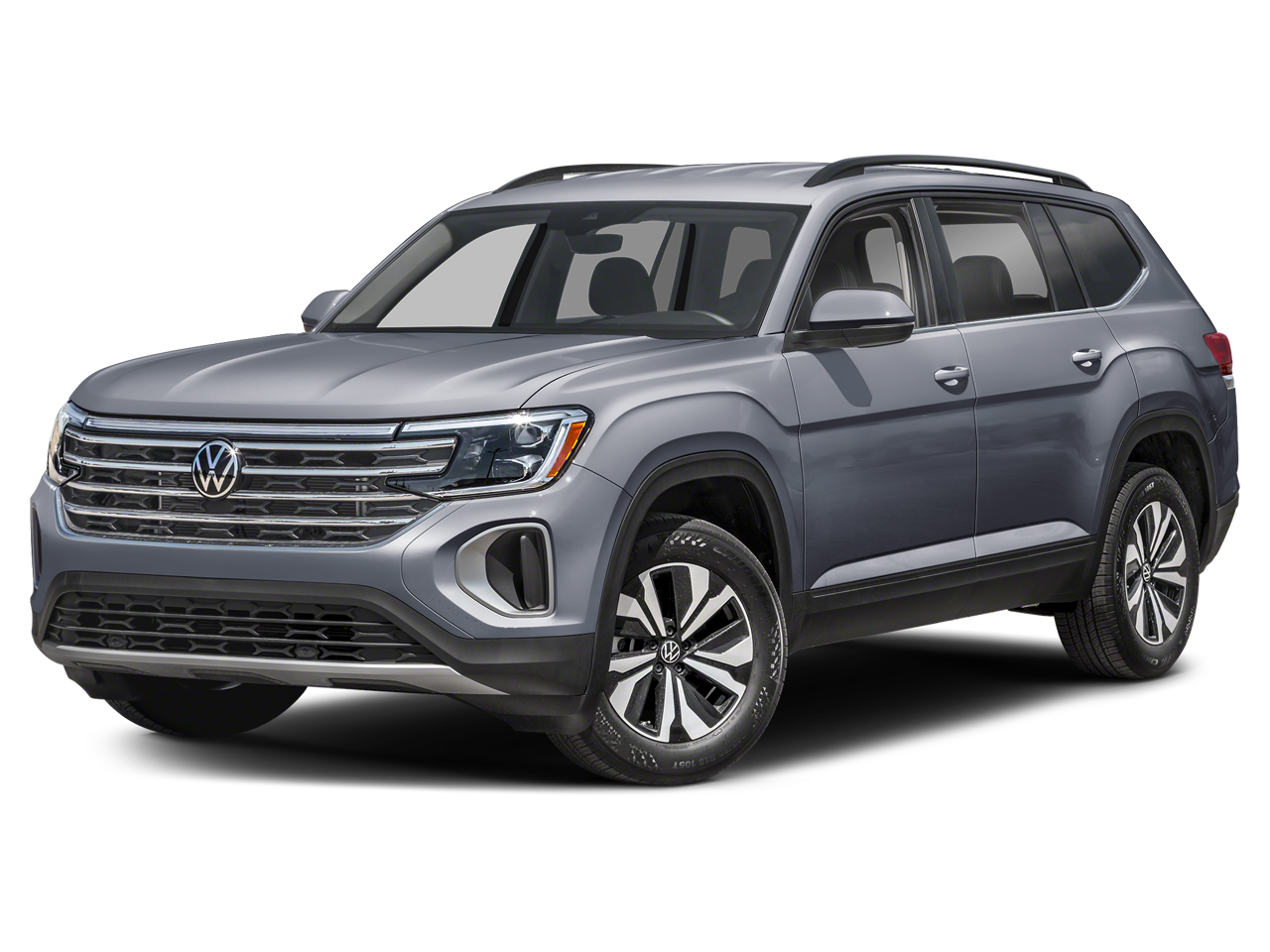 2026 Volkswagen Atlas SE W/ Tech AWD in Pure Gray — front three-quarter view
