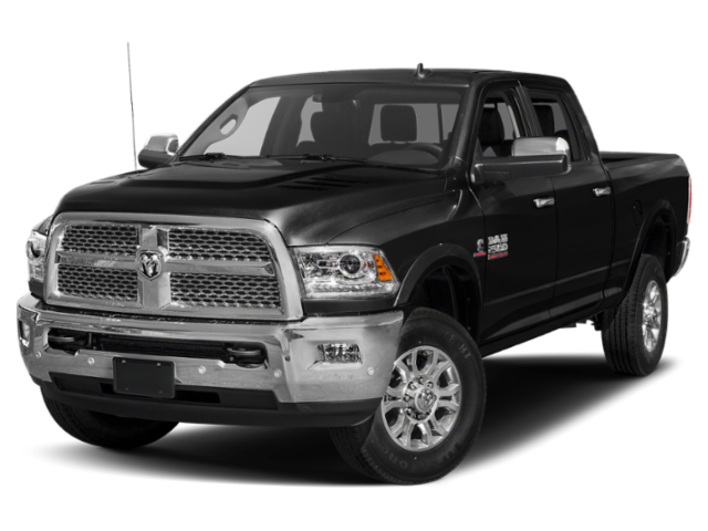 2018 RAM 2500 Laramie in Brilliant Black Crystal Pearlcoat — front three-quarter view