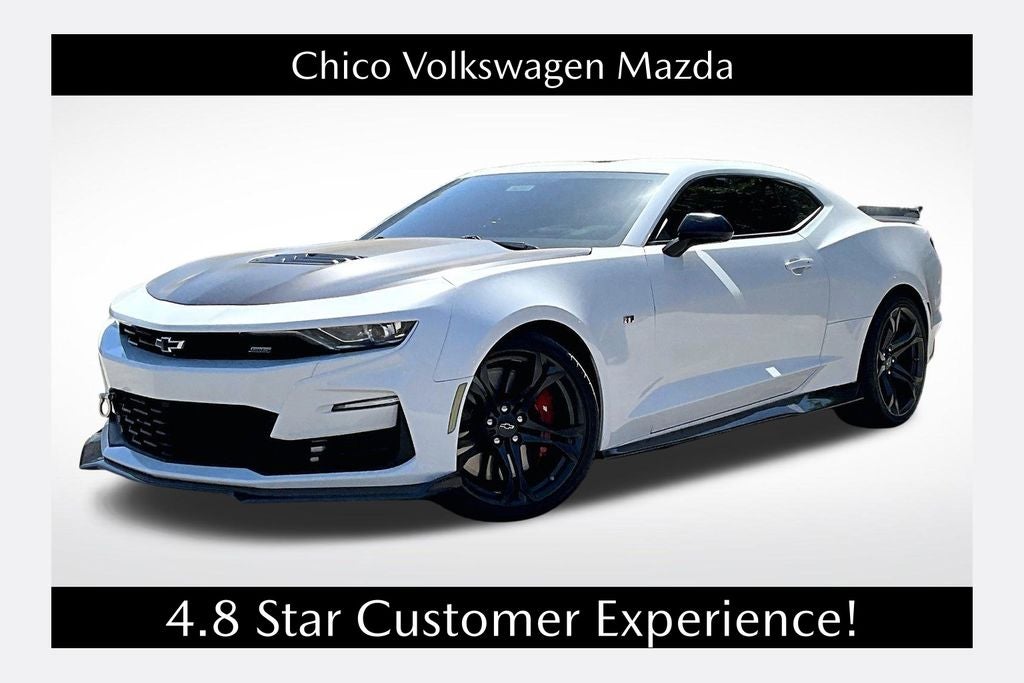 2022 Chevrolet Camaro SS 1SS in Summit White — front three-quarter view