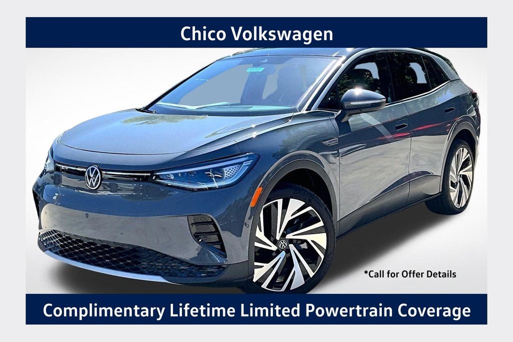 2026 Volkswagen ID.4 Pro S Plus in Pure Gray W/ Black Roof — front three-quarter view
